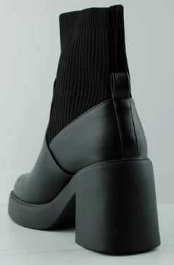 Marino 23 Women's Knit Pull On Block Heel Booties -Bamboo Store Marino23 1