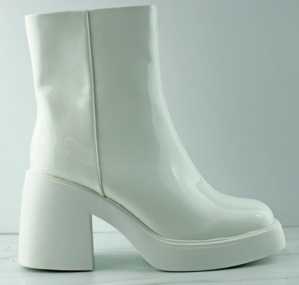 Marino 55 Women's Round Toe Patent Chunky Booties 7 Marino 55 Women's Round Toe Patent Chunky Booties - Image 5