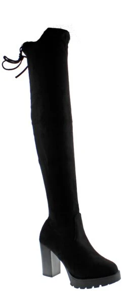 Forever Match L8 Womens Platform Thigh High Boots -Bamboo Store MatchL8Blk1