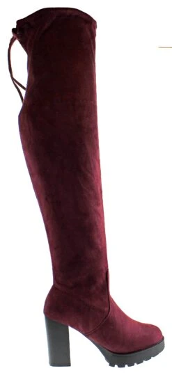 Forever Match L8 Womens Platform Thigh High Boots -Bamboo Store MatchL8wine2