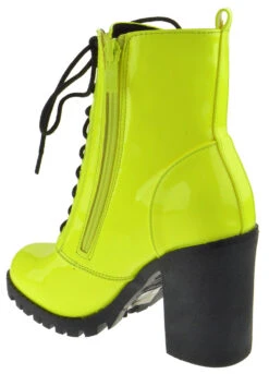 Michi 3 Women's Chucky Heel Combat Boot -Bamboo Store Michi 1 Yellow 3