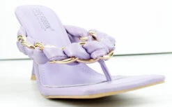 Milah Women's Twisted Chain Heeled Thong Sandals