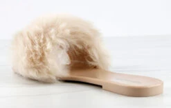 Misty 1 Womens Ultra FluffyFlat Slip On Sandals -Bamboo Store Misty1Beige 3