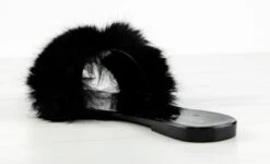 Misty 1 Womens Ultra FluffyFlat Slip On Sandals -Bamboo Store Misty1Black 3