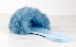 Misty 1 Womens Ultra FluffyFlat Slip On Sandals -Bamboo Store Misty1LtBlue 3