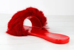 Misty 1 Womens Ultra FluffyFlat Slip On Sandals -Bamboo Store Misty1Red 3