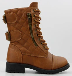Mountain-82k GirlsKnee High Buckle Accent Combat Boot 16 Mountain-82k GirlsKnee High Buckle Accent Combat Boot -Bamboo Store Mountain 82k Tan 3