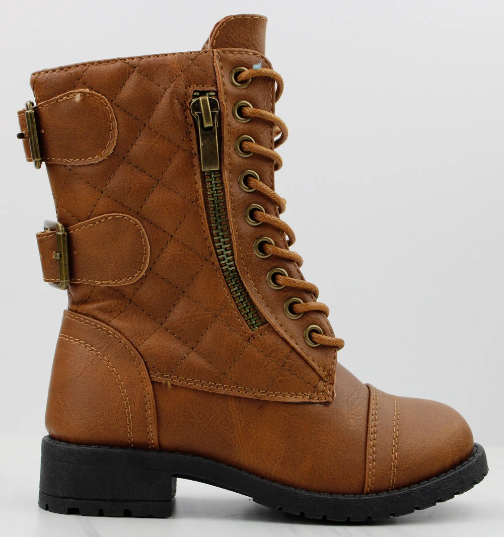 Mountain-82k GirlsKnee High Buckle Accent Combat Boot 9 Mountain-82k GirlsKnee High Buckle Accent Combat Boot - Image 7