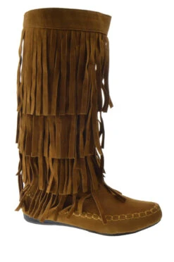 Mudd 55 Womens Below The Knee 4 Layer Fringe Moccasin Boots -Bamboo Store Mudd55Rust 1