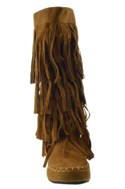 Mudd 55 Womens Below The Knee 4 Layer Fringe Moccasin Boots -Bamboo Store Mudd55Rust 2