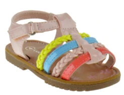 NY 36A Baby Girl's Strappy Braided Multi Color Gladiator Sandals 14 NY 36A Baby Girl's Strappy Braided Multi Color Gladiator Sandals -Bamboo Store NY 36ABlush 1