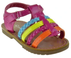 NY 36A Baby Girl's Strappy Braided Multi Color Gladiator Sandals 17 NY 36A Baby Girl's Strappy Braided Multi Color Gladiator Sandals -Bamboo Store NY 36AFuschia 1