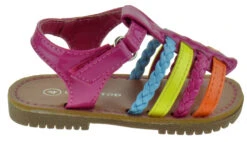NY 36A Baby Girl's Strappy Braided Multi Color Gladiator Sandals 19 NY 36A Baby Girl's Strappy Braided Multi Color Gladiator Sandals -Bamboo Store NY 36AFuschia 2