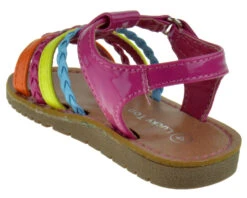 NY 36A Baby Girl's Strappy Braided Multi Color Gladiator Sandals 18 NY 36A Baby Girl's Strappy Braided Multi Color Gladiator Sandals -Bamboo Store NY 36AFuschia 3