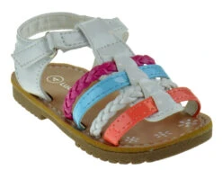 NY 36A Baby Girl's Strappy Braided Multi Color Gladiator Sandals