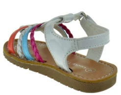NY 36A Baby Girl's Strappy Braided Multi Color Gladiator Sandals 13 NY 36A Baby Girl's Strappy Braided Multi Color Gladiator Sandals -Bamboo Store NY 36AWhite 3
