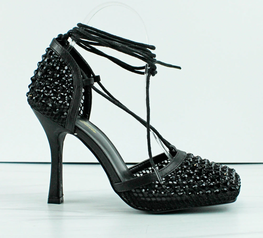 News Worthy Womens Square Toe Heeled Lace Up Pumps 4 News Worthy Womens Square Toe Heeled Lace Up Pumps - Image 2