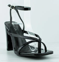 Nile 1 Women's High Block Heel Square Toe Dress Sandals 20 Nile 1 Women's High Block Heel Square Toe Dress Sandals -Bamboo Store NileBlack