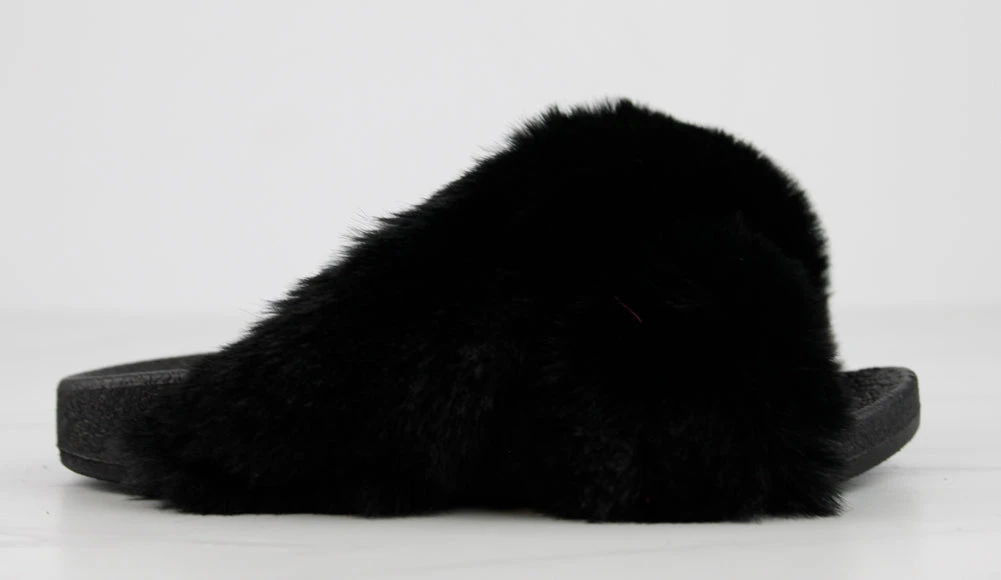 Oasis 1K Little Girls Criss Cross Band Ultra Furry Slides 4 Oasis 1K Little Girls Criss Cross Band Ultra Furry Slides - Image 2