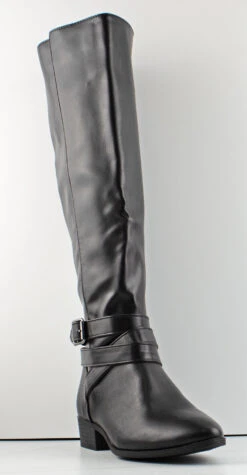 Bamboo Occasion 05 Women's Side Buckle Knee High Low Heeled Riding Boots