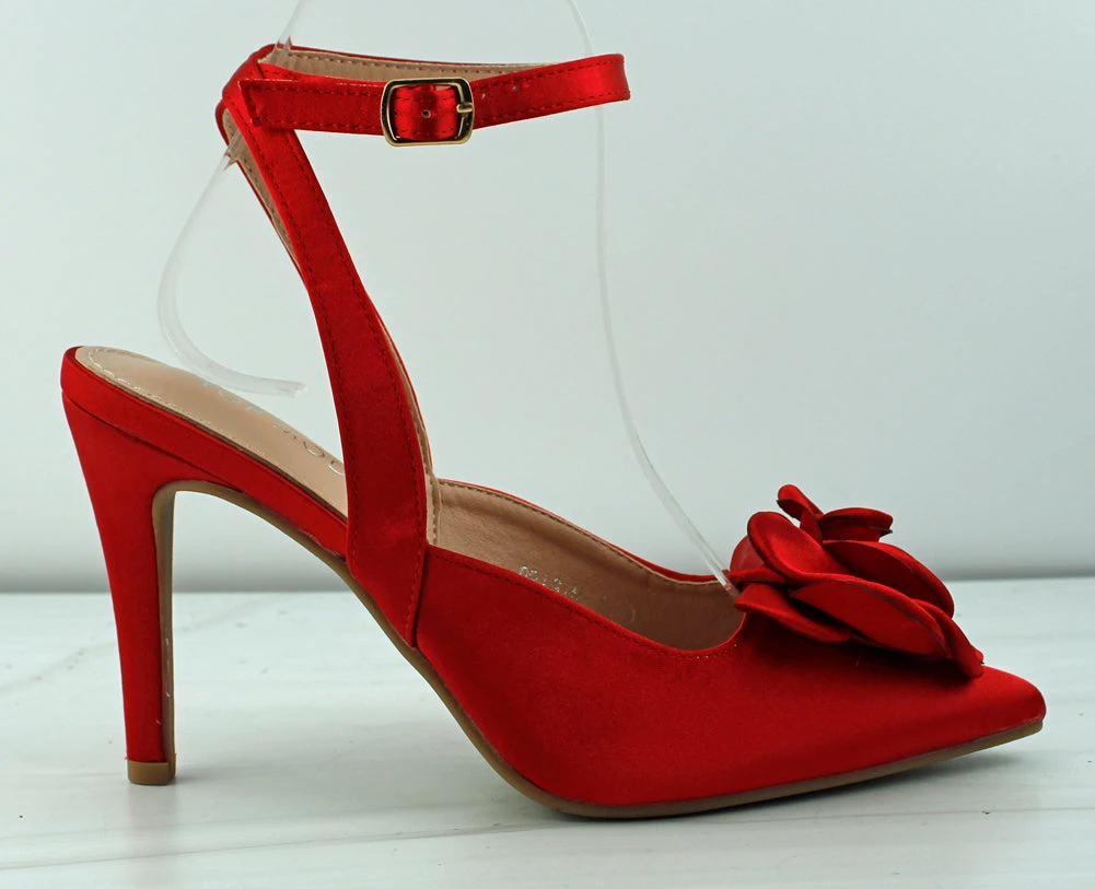 Origin 1 Women's Floral Accent Pointed Toe Mid Heels 4 Origin 1 Women's Floral Accent Pointed Toe Mid Heels - Image 2