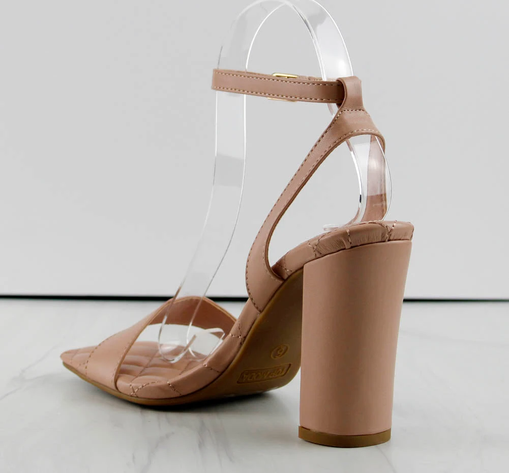 Pita 48 Womens Squared Open Toe Block Heel Sandals 11 Pita 48 Womens Squared Open Toe Block Heel Sandals - Image 9