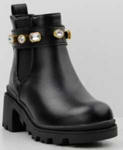 Forever Pacific 08k Little Girls Jewel Rhinestone Ankle Boots -Bamboo Store Pacific 08k Tan 1