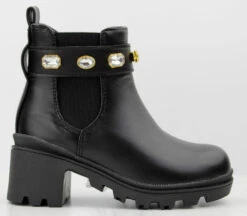 Forever Pacific 08k Little Girls Jewel Rhinestone Ankle Boots -Bamboo Store Pacific 08k Tan 3