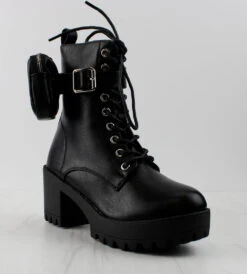 Forever Pacific 33 Women's Pouch Accented Ankle Tie Up Wide Sole Boots -Bamboo Store Pacific 33 2 6db37dc3 564b 4da1 89fb c598e9704aca