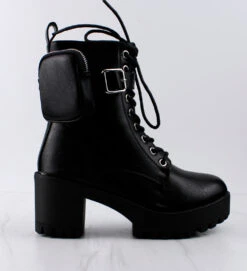 Forever Pacific 33 Women's Pouch Accented Ankle Tie Up Wide Sole Boots -Bamboo Store Pacific 33 3 6f300960 eead 4c7f 9fc0 ba0858621a11