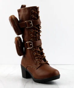 Pacific 34k Little Girls Pouch Accent Knee High Lace Up Boots -Bamboo Store Pacific 34k 2