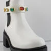 Forever Pacific 09 Women's Multi Colored Rhinestone Chunky Ankle Boots -Bamboo Store Pacific09 4