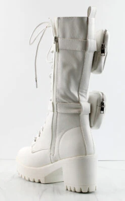 Forever Pacific-34 Womens Pouch Accented Knee High Tie Up Boots -Bamboo Store Pacific34 1