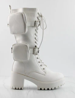 Forever Pacific-34 Womens Pouch Accented Knee High Tie Up Boots -Bamboo Store Pacific34 6