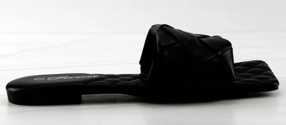 Forever Padded 18 Womens Woven Band Padded Squared Toe Slip On Sandals 7 Forever Padded 18 Womens Woven Band Padded Squared Toe Slip On Sandals - Image 5