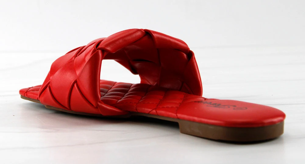 Forever Padded 18 Womens Woven Band Padded Squared Toe Slip On Sandals 5 Forever Padded 18 Womens Woven Band Padded Squared Toe Slip On Sandals - Image 3