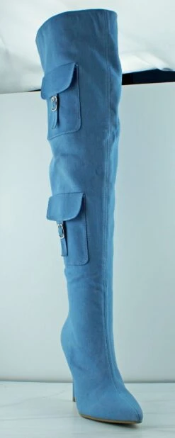 Palin 86 Women's Thigh High Cargo Stiletto Heeled Boots -Bamboo Store Palin86 4