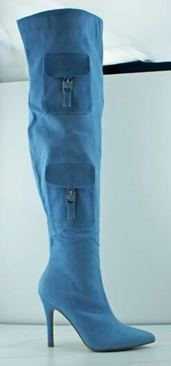 Palin 86 Women's Thigh High Cargo Stiletto Heeled Boots -Bamboo Store Palin86 5