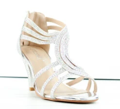 Forever Perform 65 Women's Rhinestone Embellished Heel Sandals
