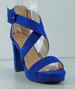Forever Plamer 19 Women's Cross Band Dress Heel Sandals -Bamboo Store Plamer19Blue