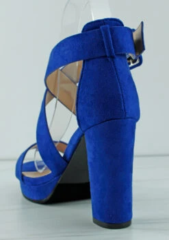 Forever Plamer 19 Women's Cross Band Dress Heel Sandals -Bamboo Store Plamer19Blue 3