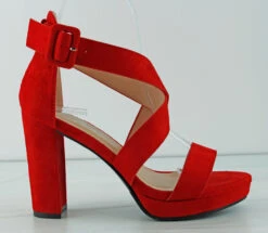 Forever Plamer 19 Women's Cross Band Dress Heel Sandals -Bamboo Store Plamer19Red 2