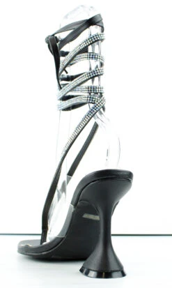 Bamboo Pleasure 13 Womens Rhinestone Wrap Up Pyramid Heel Sandals -Bamboo Store Pleasure13 3