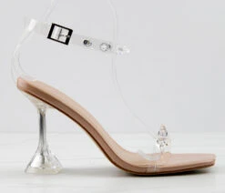 Pleasure 03 Womens Gem Embellished Lucite Strap Pyramid Heels -Bamboo Store Pleasure3 3