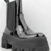Bamboo Production 09 Women's Lug Sole Platform Patent Ankle Boots 1 Bamboo Production 09 Women's Lug Sole Platform Patent Ankle Boots -Bamboo Store Production 09 BlackPat 1