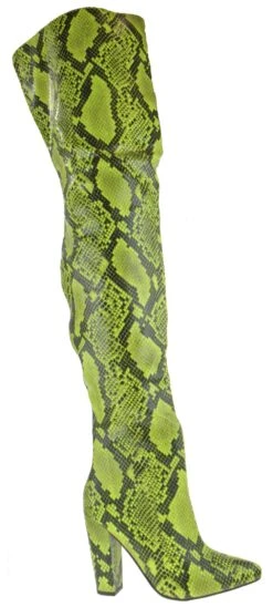 Bamboo Profound 07 Women's Plain Over The Knee Snake Boot -Bamboo Store Profoundyellow 2