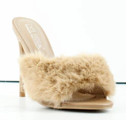 Pryer Womens Faux Fur Stiletto Heel Mule Sandals 11 Pryer Womens Faux Fur Stiletto Heel Mule Sandals -Bamboo Store Pryer 1
