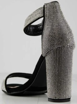 Forever Quality 83 Womens Strappy Ultra Bling Rhinestone Dress Heels -Bamboo Store Quality83Blk 3