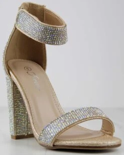 Forever Quality 83 Womens Strappy Ultra Bling Rhinestone Dress Heels -Bamboo Store Quality83Chap