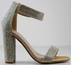 Forever Quality 83 Womens Strappy Ultra Bling Rhinestone Dress Heels -Bamboo Store Quality83Chap 2
